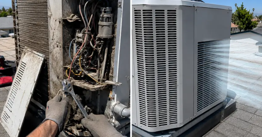 before and after Air Conditioner Repair Winnipeg
