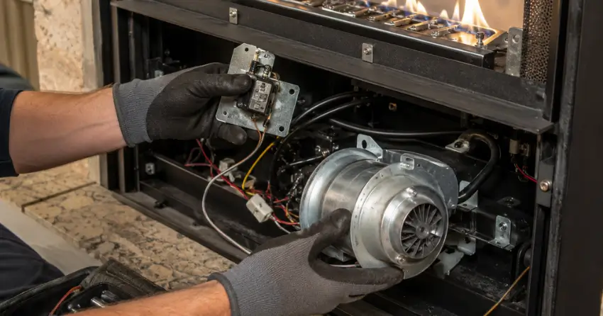 gas fireplace blower motor and ignition component replacement in Winnipeg