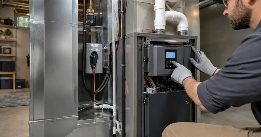 high efficiency furnace installation Winnipeg home setup