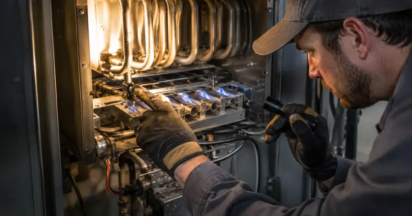 heat exchanger inspection during furnace maintenance Winnipeg