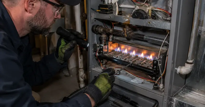 furnace burner cleaning combustion efficiency service Winnipeg