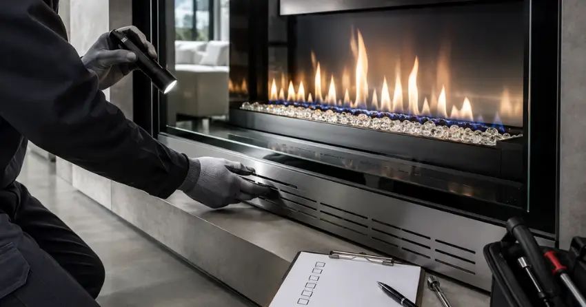 inspect fireplace service checklist components review Winnipeg
