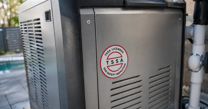 TSSA licensed pool heater gas safety inspection Winnipeg